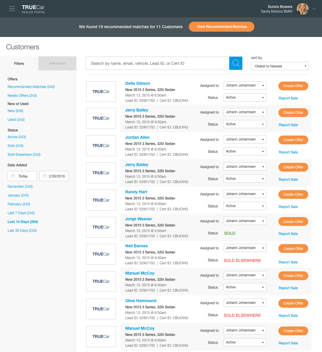 Customer leads management