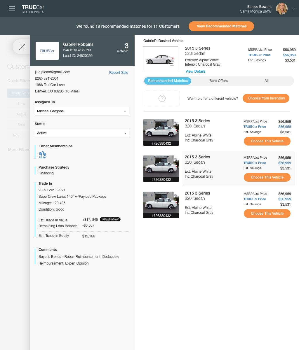 System-generated match recommendations