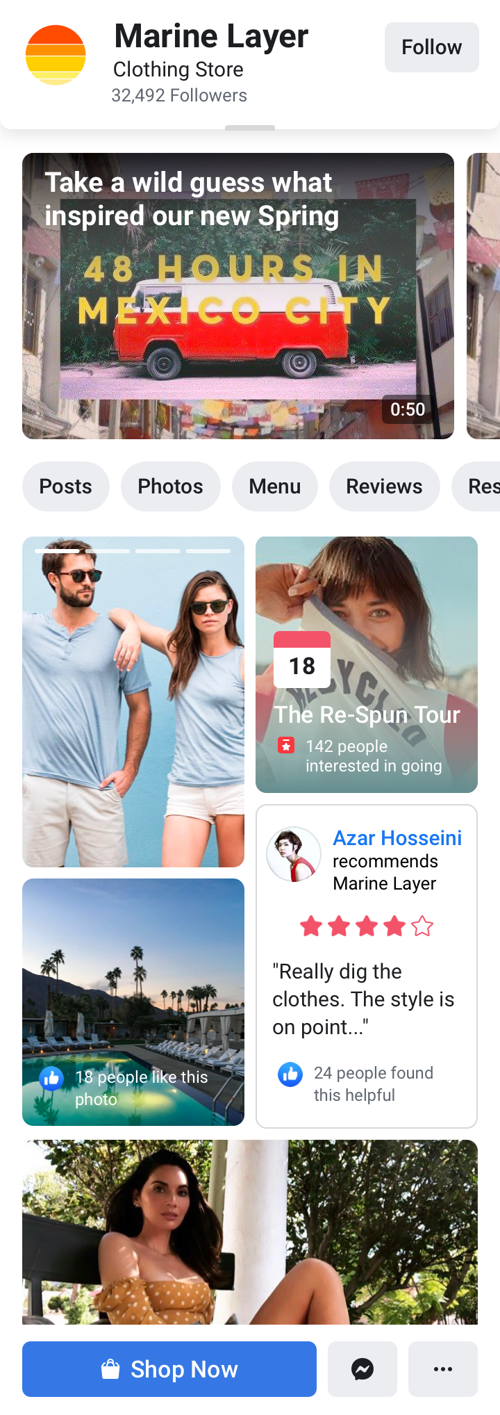 Swipe-to-navigate content model