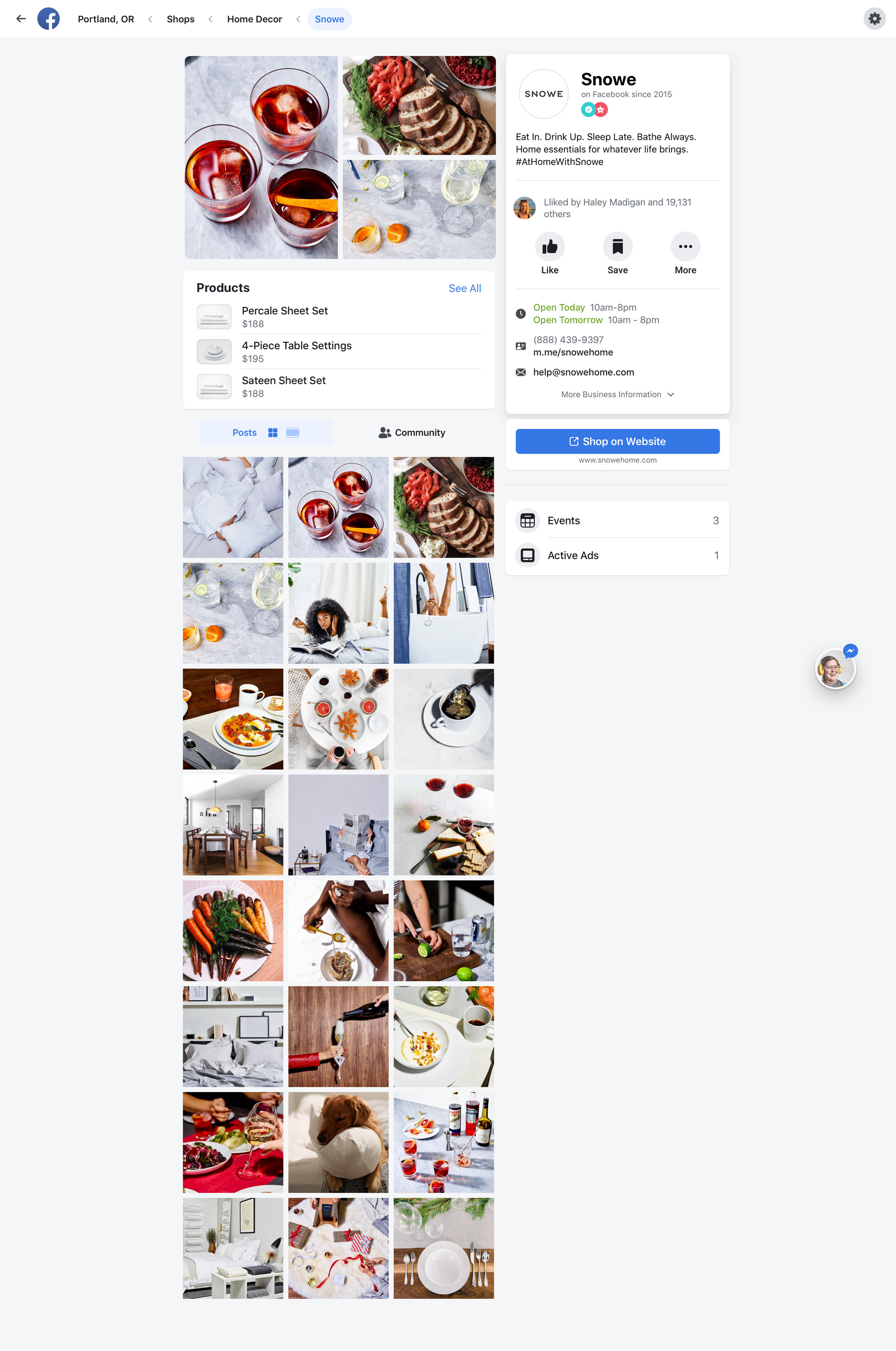 Photo and community-driven Page layout