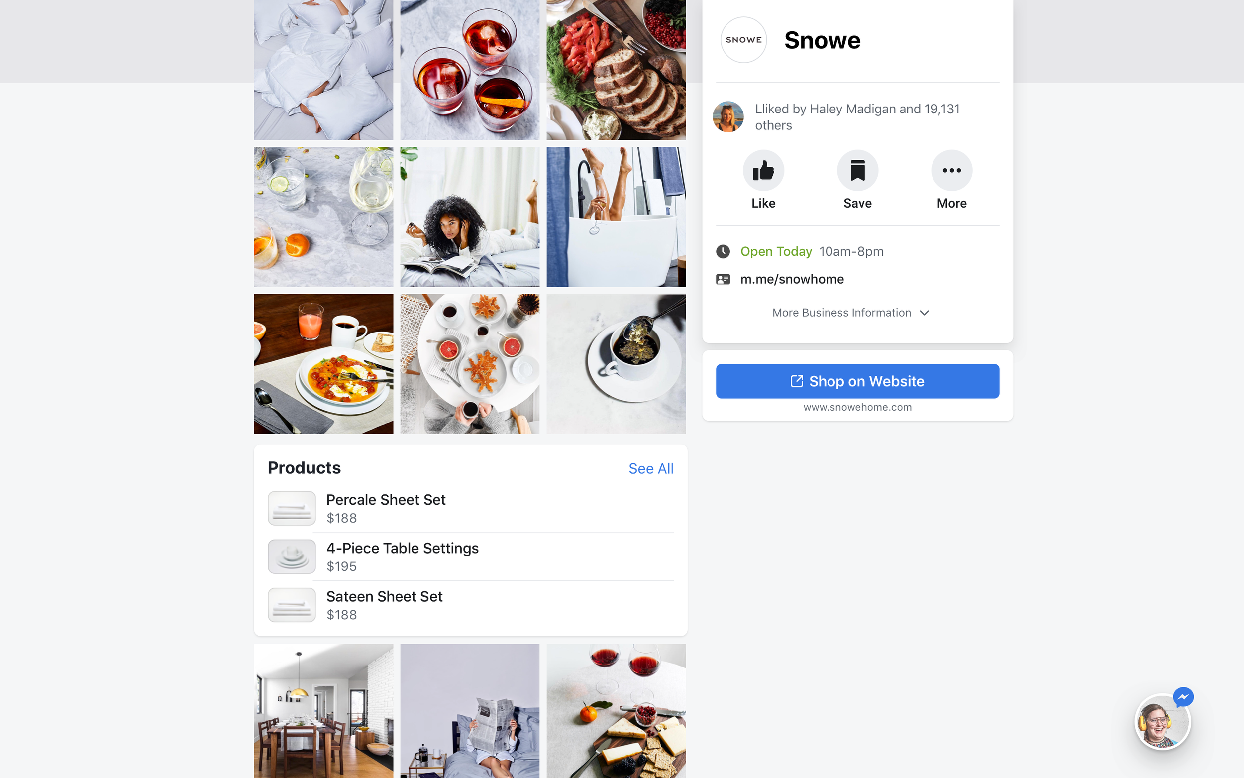 Fixed business info column with scrolling signals