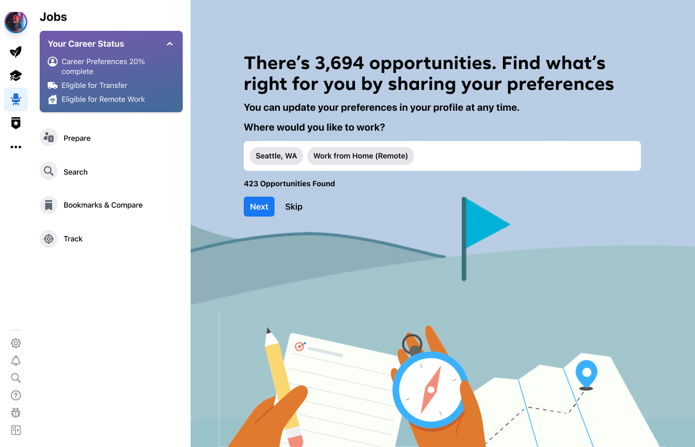 Jobs Prepare Personalization