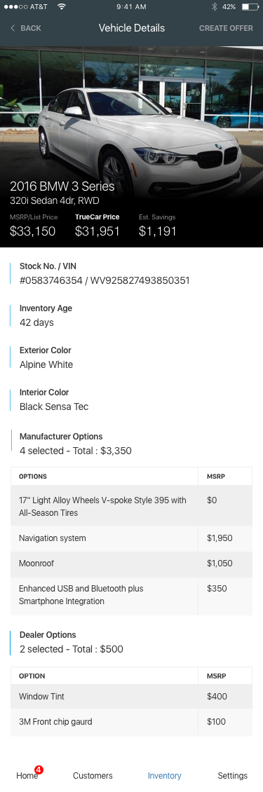 Vehicle detail and match quality