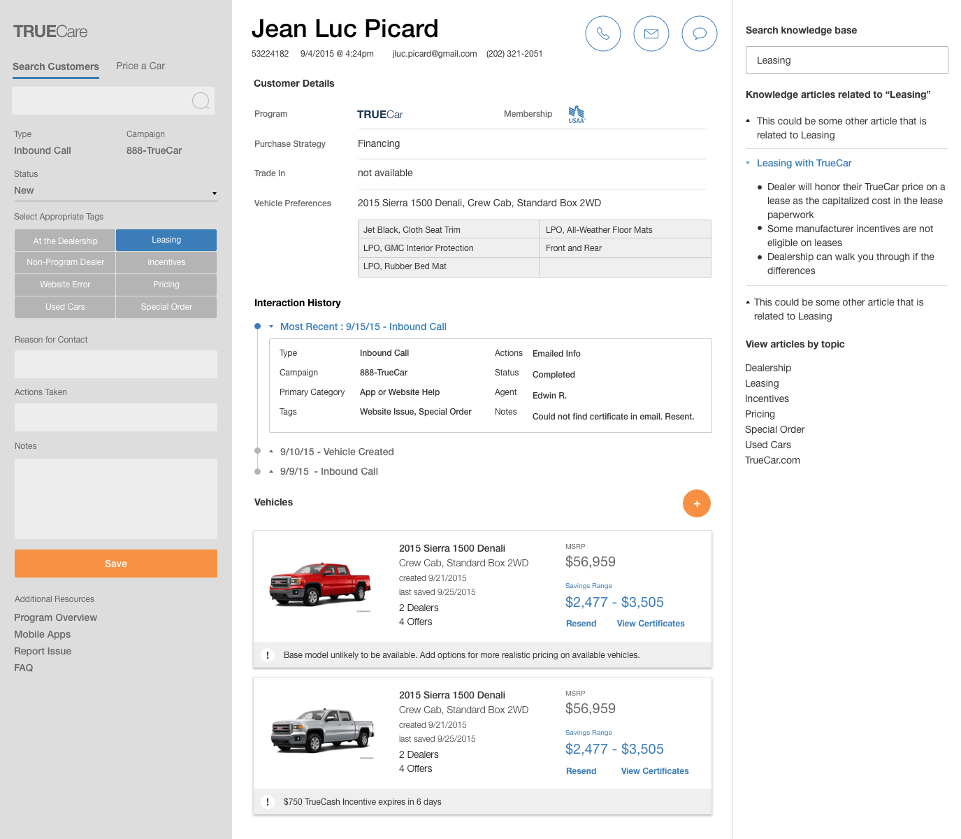 Issue context and detail view